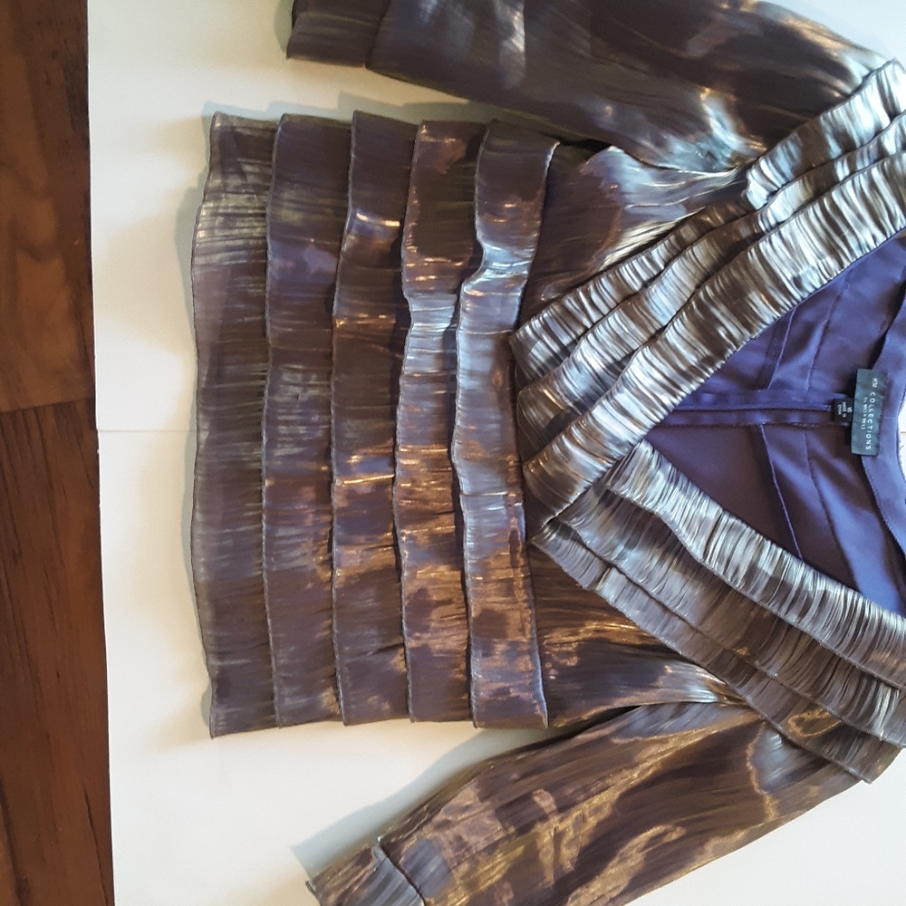 KM Collections by Milla Bell, size 16 Blouse/Top, purple/gold - Picture 6 of 8